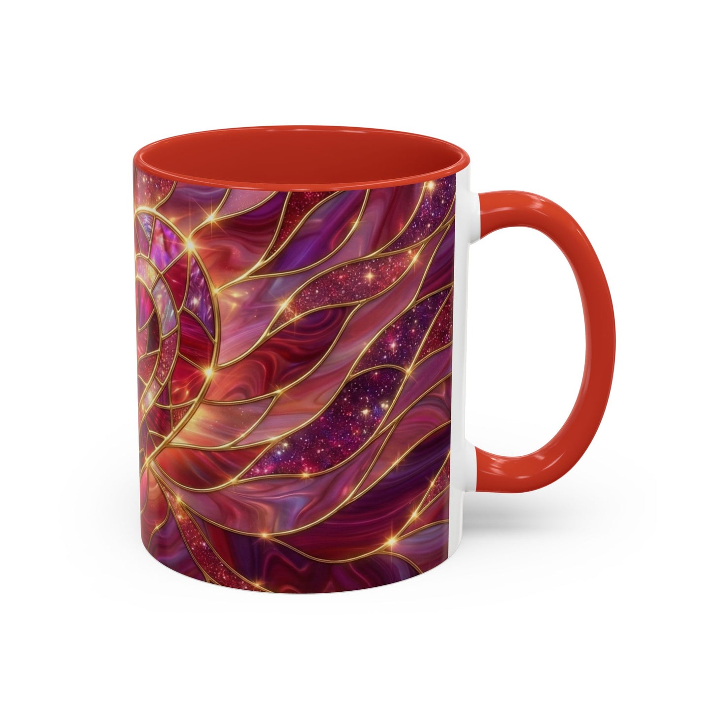 Stained Glass Heart Mug, Valentine Coffee Mug, Romantic Love Mug, Pink Red Ceramic Cup, Gift For Her, Anniversary Gift Mug