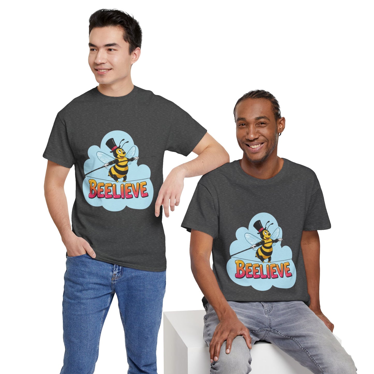 “Beelieve” Bee Pun T‑Shirt | Cute Bee Graphic Tee | Inspirational Pun Shirt | Funny Nature Lover Gift | Bee Belief Positive Vibes Tee