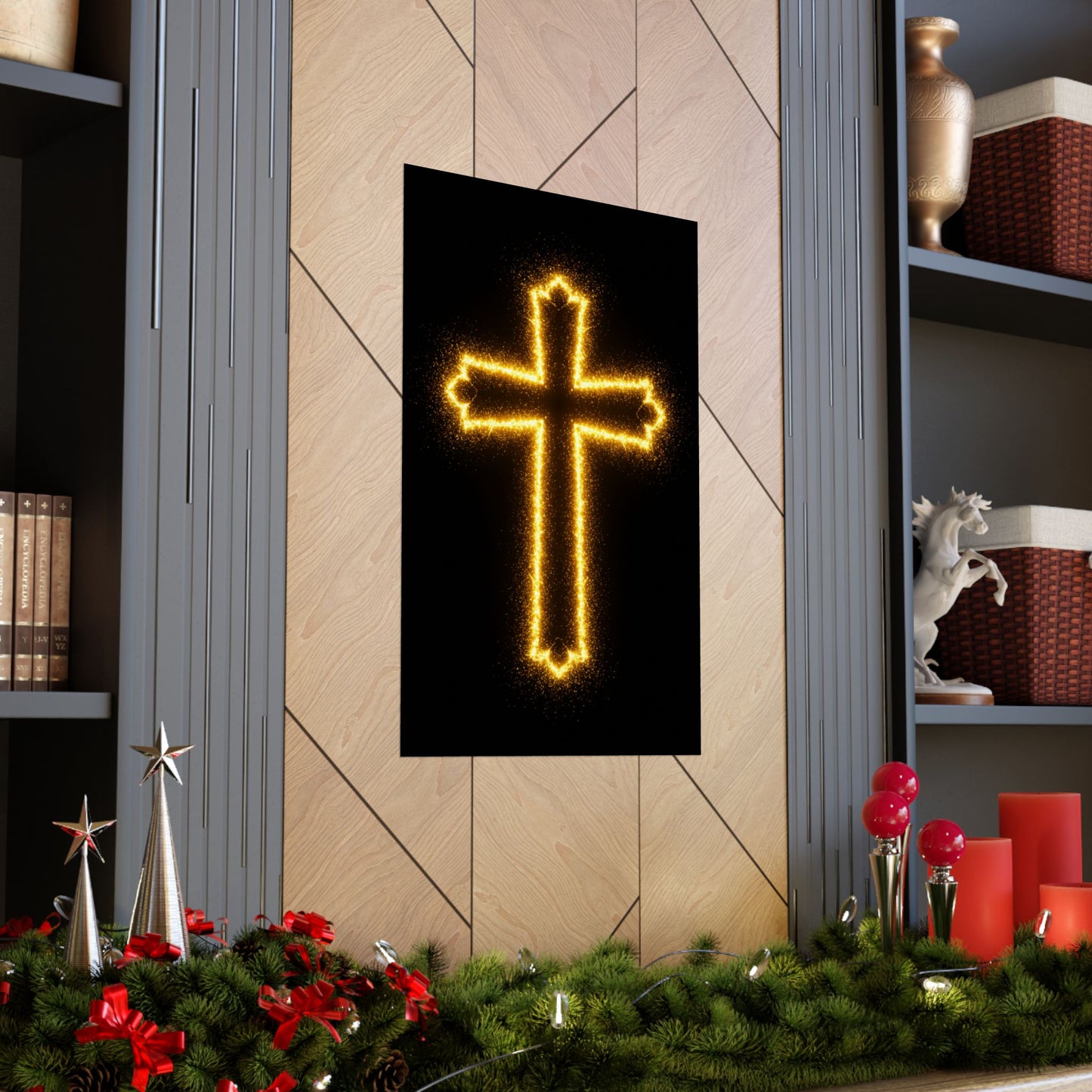 Vertical Poster - Glowing Cross Design