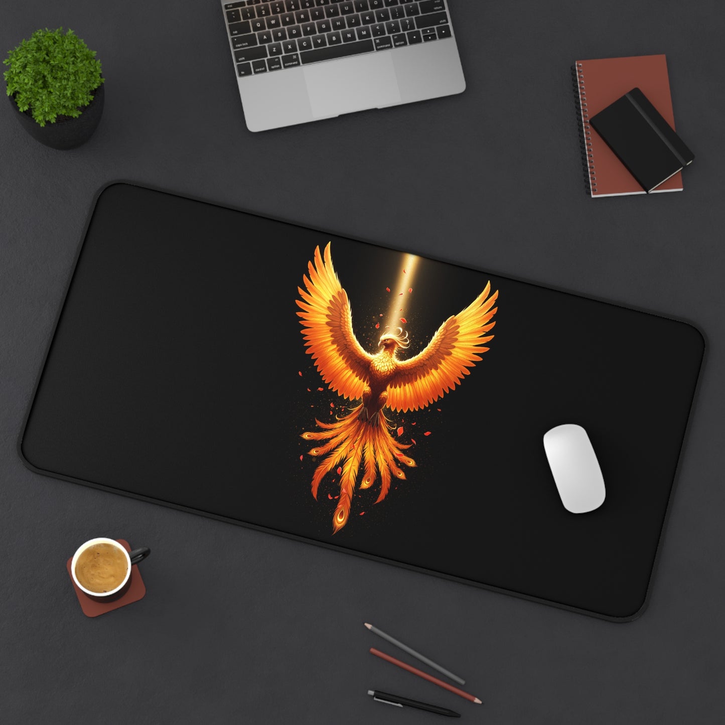 Desk Mat Phoenix Rising Mouse Pad Computer Accessory Office Decor Legendary Mouse Pad