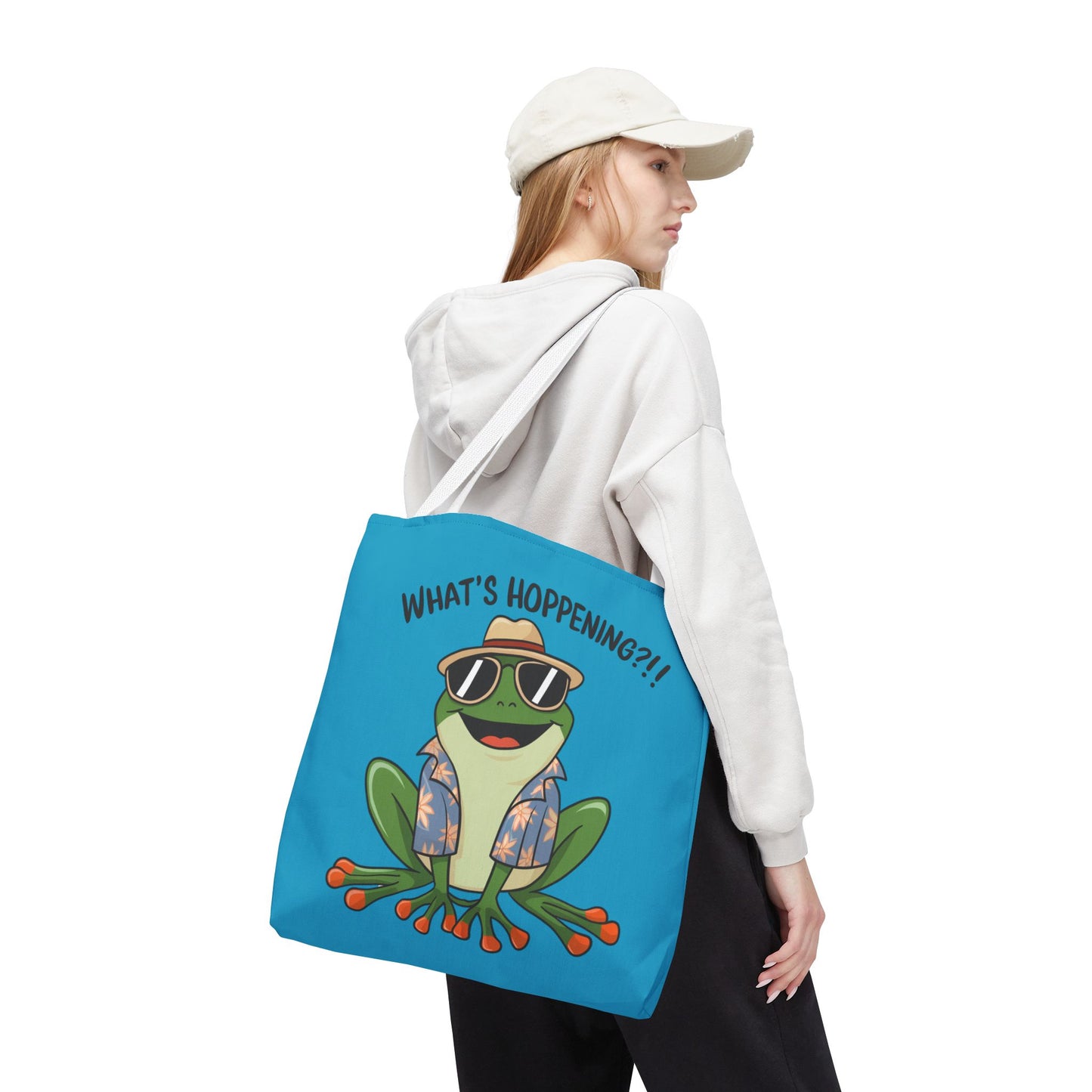 Frog Tote Bag - What's Hoppening Pun Design