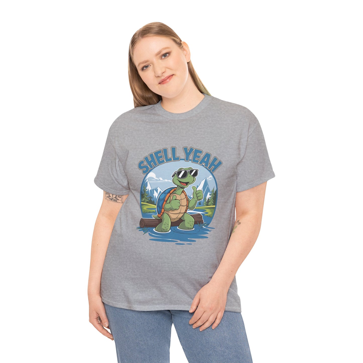 SHELL YEAH Turtle T-Shirt | Funny Cute Turtle Nature Graphic Tee | Handmade Animal Lover Gift | Eco Outdoor Adventure Shirt
