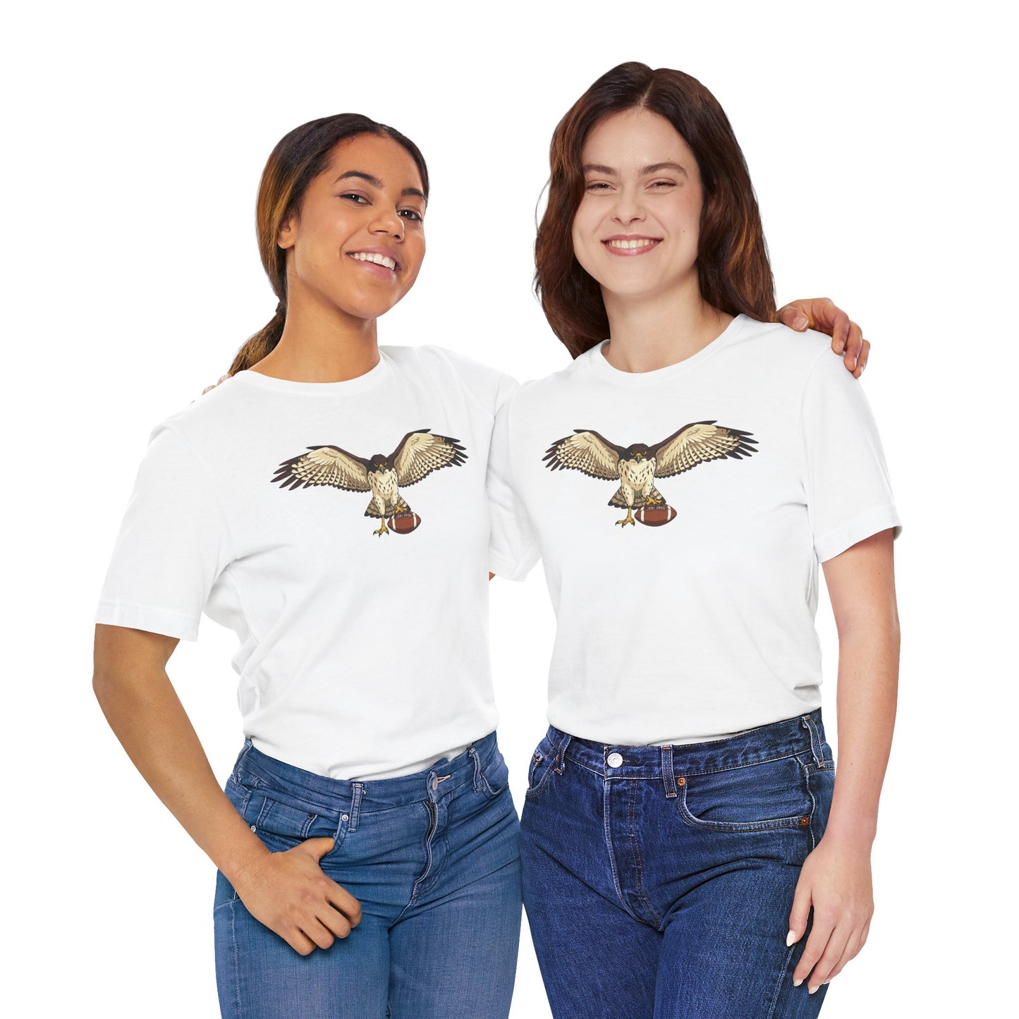 Hawk Football Shirt, Hawk Holding Football T Shirt, Football Mascot Tee, Bird Of Prey Shirt, Sports Fan Gift, Game Day Hawk Tee