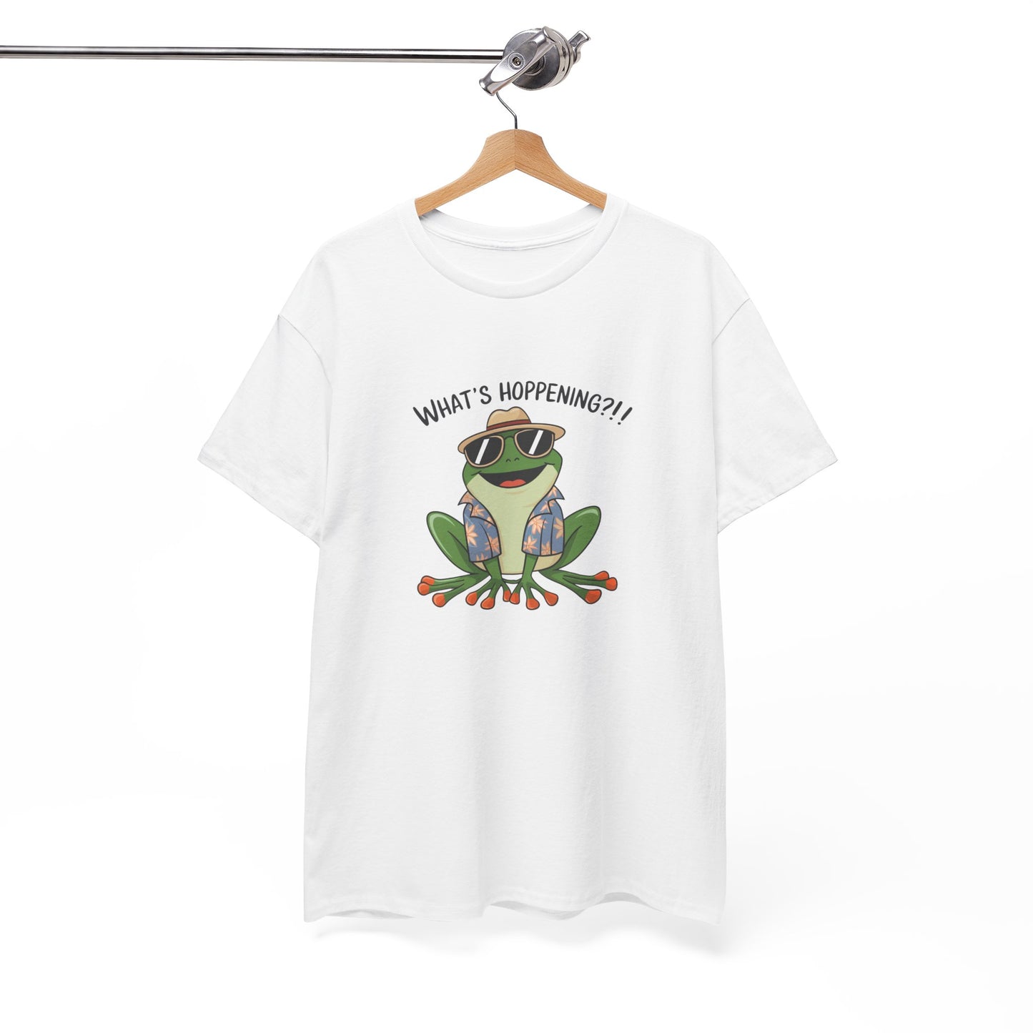Funny Frog Shirt | What’s Hoppening T-Shirt | Cool Frog Graphic Tee | Amphibian Dad Joke Shirt | Cottagecore Animal Lover Gift