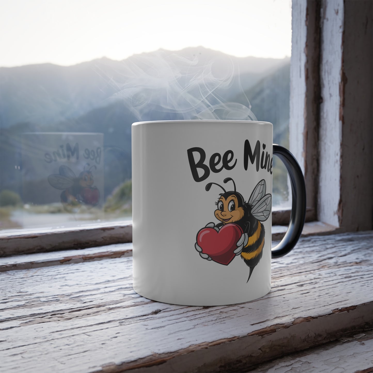 Bee Mine Mug, Color Changing Mug, Bee Valentine Gift, Cute Love Coffee Mug, Funny Pun Mug, Heat Reveal Cup For Her Him