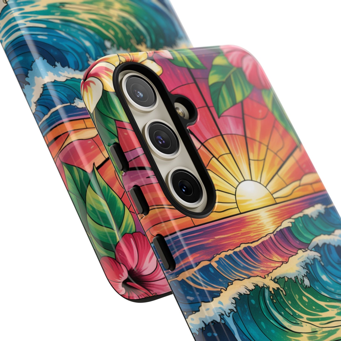 Samsung Galaxy Case Ohana Hawaiian Wave Phone Cover Sunset Tropical Beach Art Protective Case Gift for Samsung Lovers