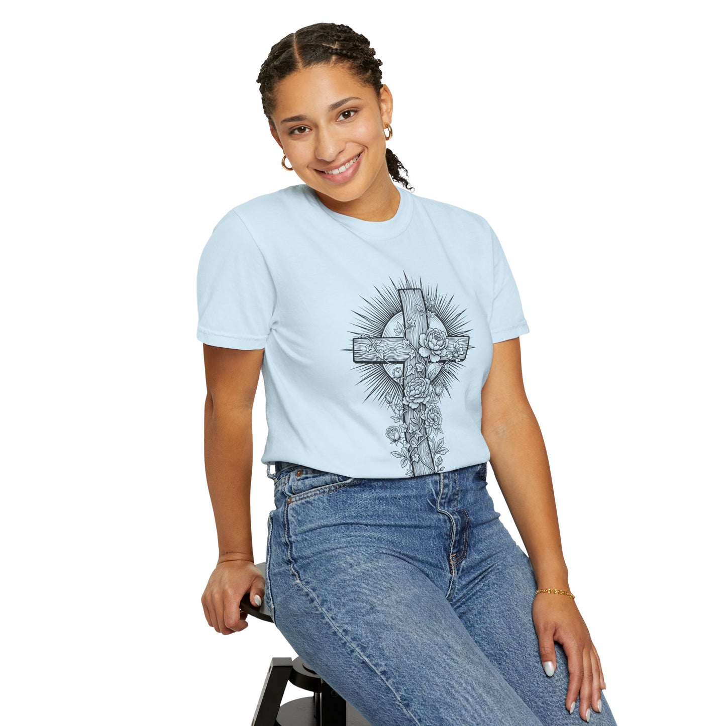 Christian Floral Cross Shirt, Boho Faith T-Shirt, Religious Botanical Tee, Wildflower Jesus Shirt, Easter Apparel, Christian Gifts