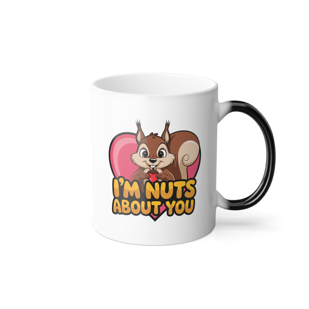 Im Nuts About You Mug, Color Changing Mug, Funny Squirrel Coffee Mug, Valentine Gift For Her Him, Cute Love Mug, Heat Reveal Cup