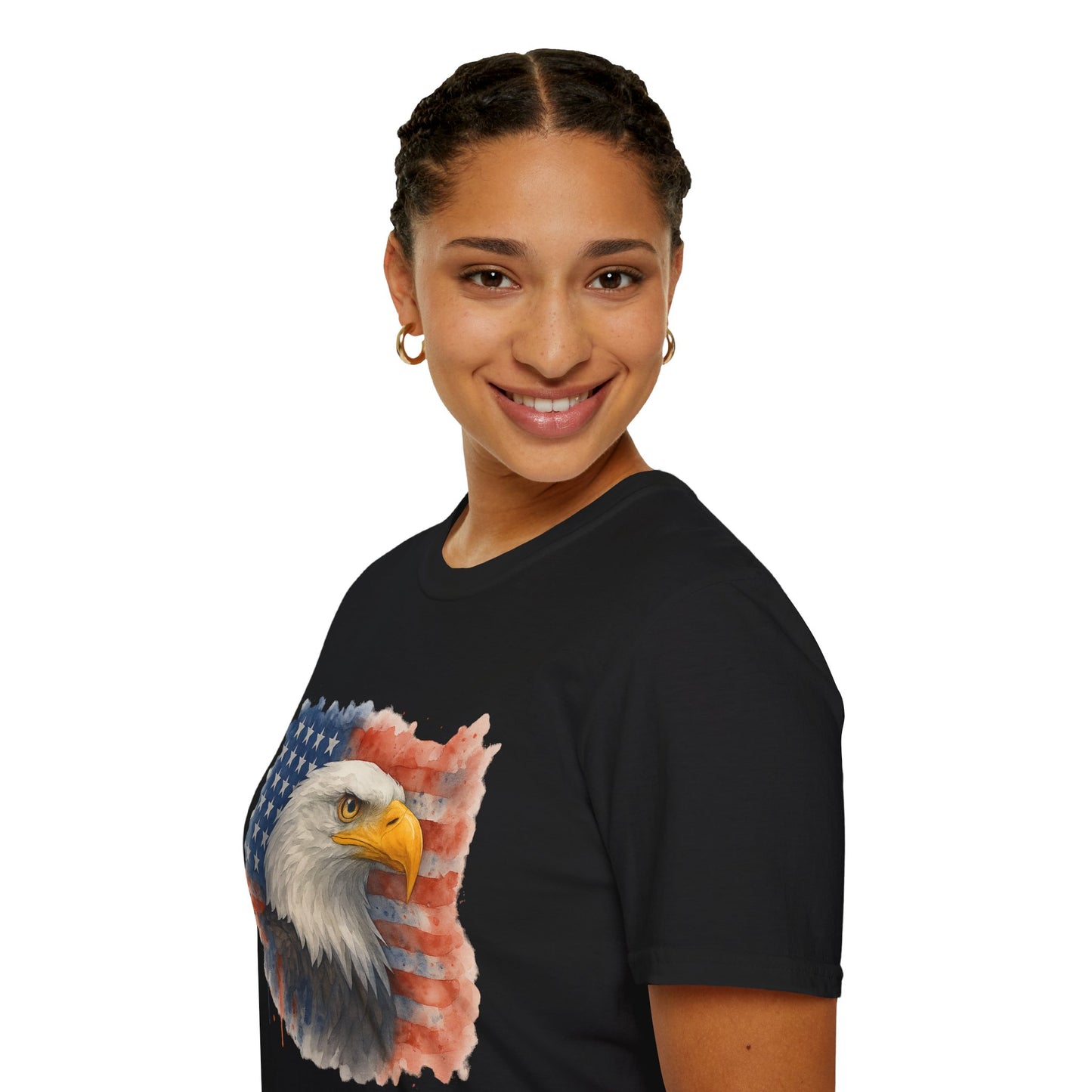 American Eagle & Flag T‑Shirt | Patriotic Graphic Tee | Bald Eagle USA Shirt | 4th of July Tee | Independence Day Apparel