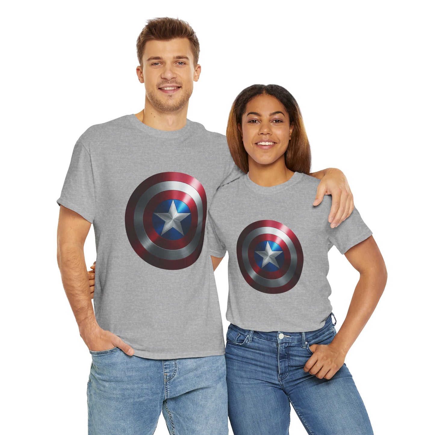 Patriotic Hero Shield Shirt – Star Emblem Graphic Tee – Super Soldier Gift – Comic Inspired Unisex Shirt – Cosplay Convention Top
