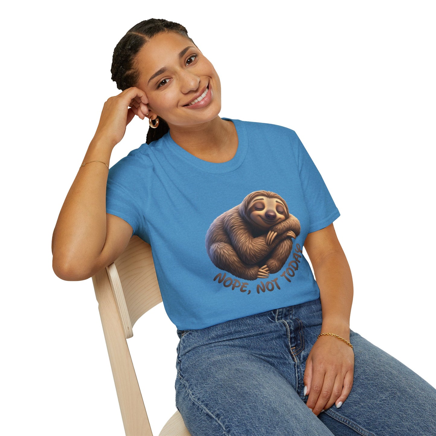 Nope Not Today Sloth T-Shirt, Funny Lazy Day Shirt, Cute Animal Lover Tee, Relaxed Humor Top, Chill Gift Idea For Men And Women