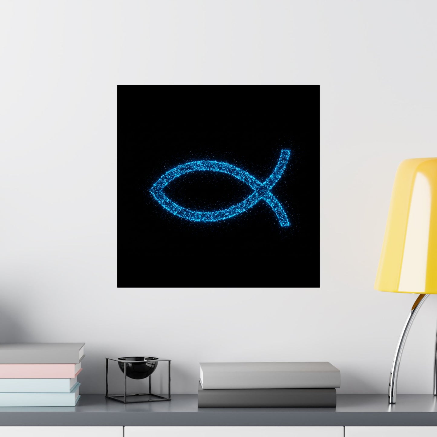 Sparkling Fish Symbol Matte Vertical Poster - Faith-Inspired Art for Home Decor
