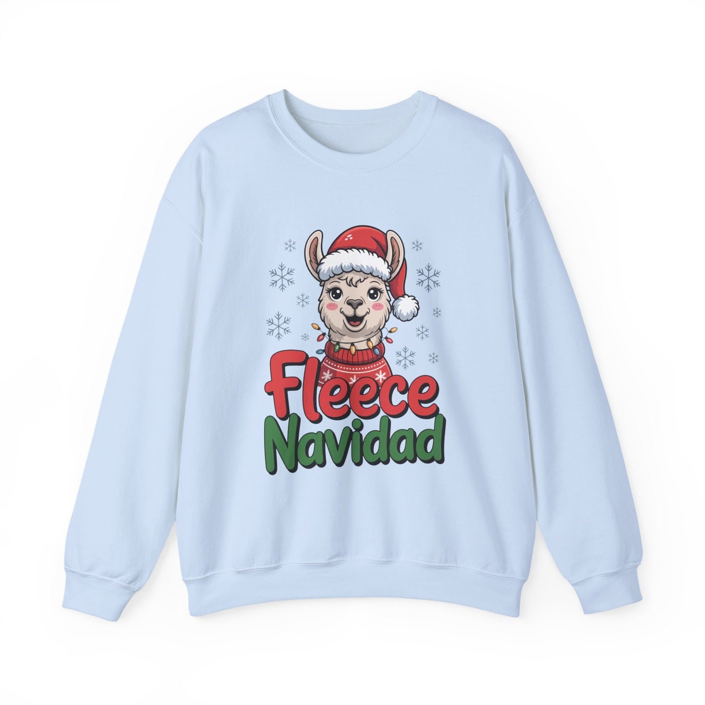Fleece Navidad Christmas Sweatshirt, Funny Llama Holiday Sweater, Cozy Unisex Crewneck, Cute Christmas Pun Gift For Friends And Family