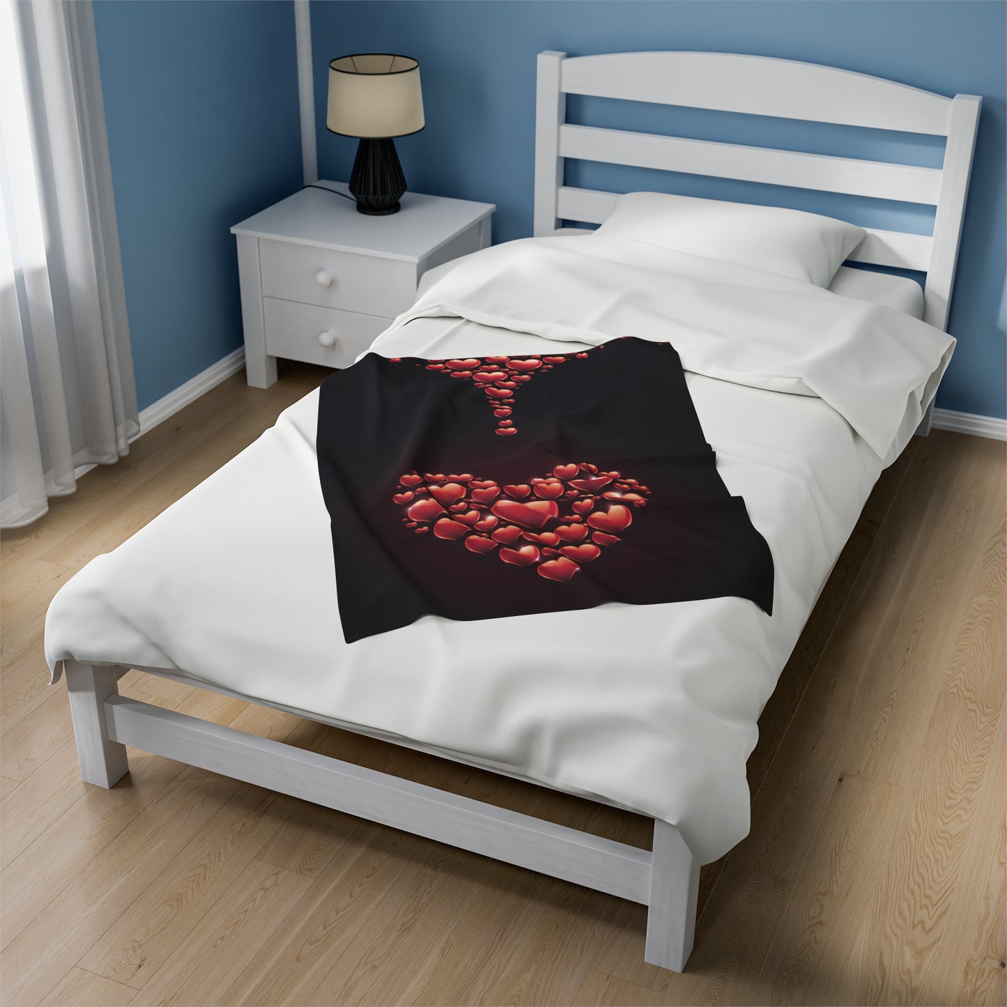 Plush Blanket with Heart of Hearts Design