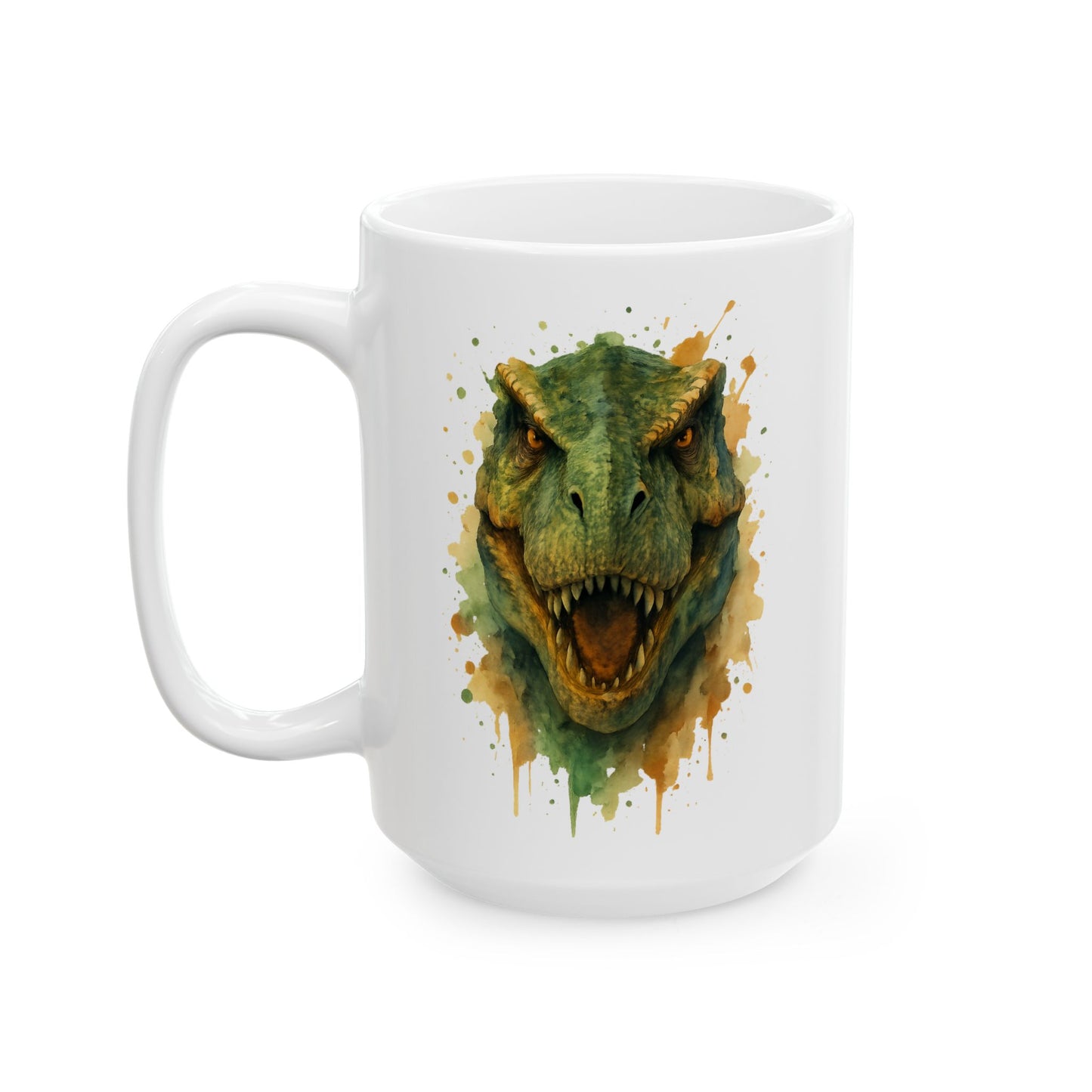 T-Rex Dinosaur Mug – Roaring T‑Rex Coffee Cup 11oz & 15oz | Jurassic Gift for Dino Lovers | Scary Dinosaur Kitchen Decor Mug
