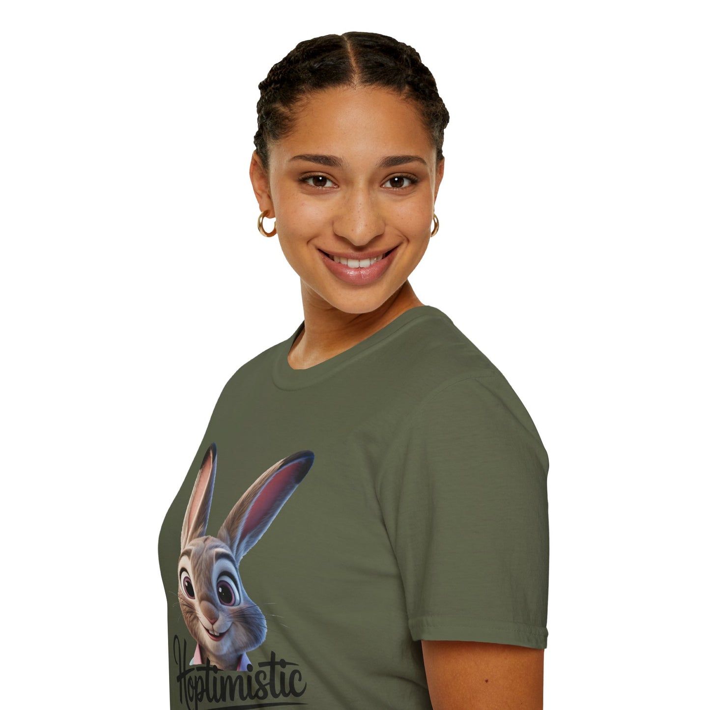 Hoptimistic Bunny T-Shirt, Cute Rabbit Pun Shirt, Positive Quote Tee, Animal Lover Gift, Funny Motivational Top, Easter Or Everyday Wear