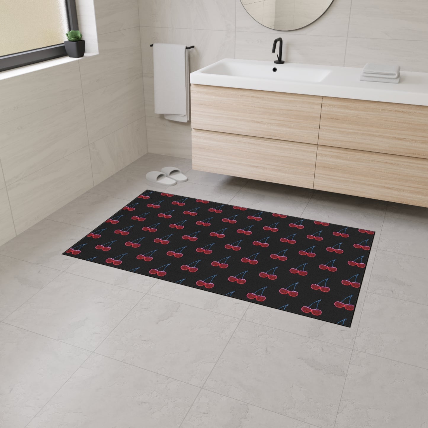 Floor Mat - Sparkling Cherries Design Cherry Decor Cherry Welcome Mat Cherry Door Mat