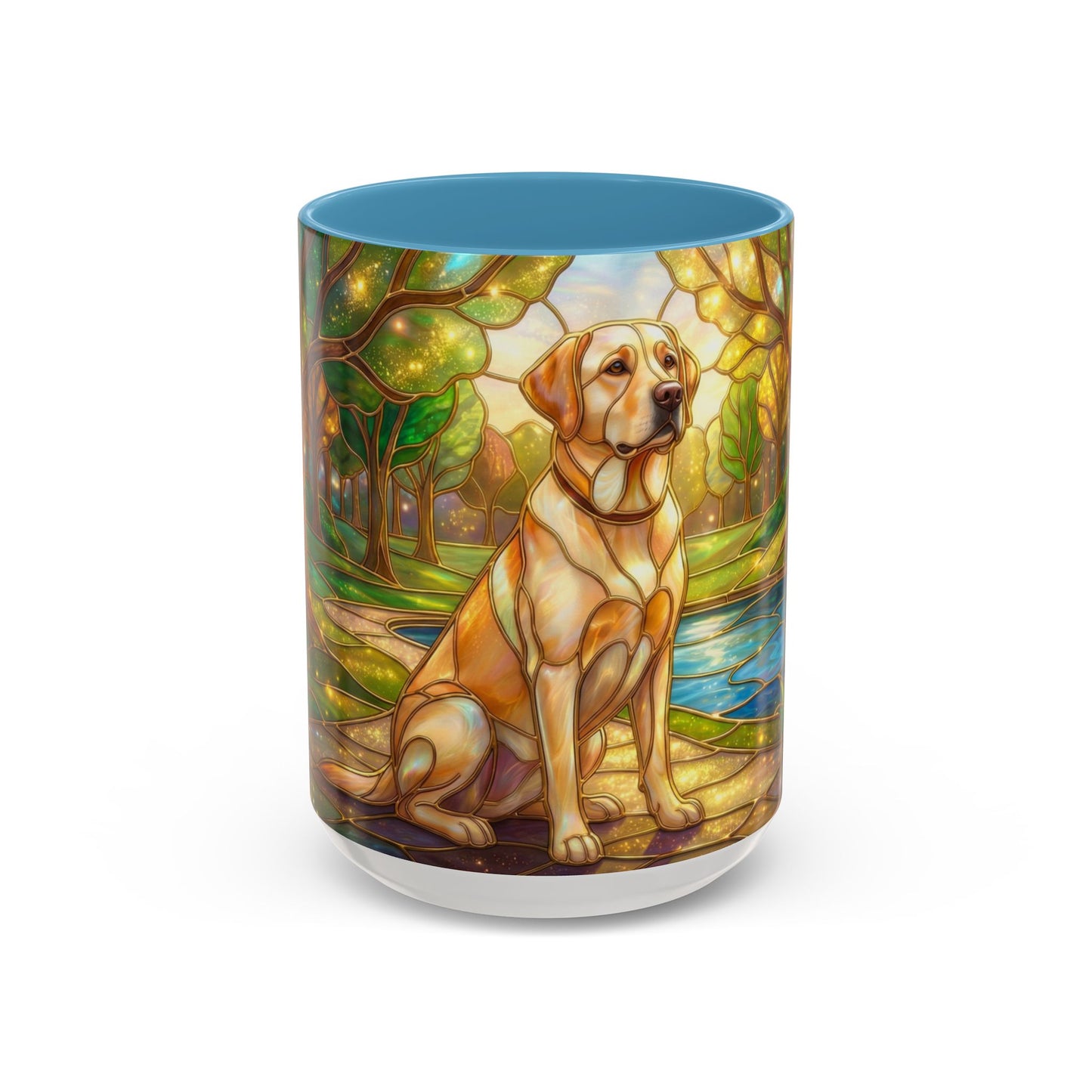 Stained Glass Labrador Mug, Dog Lover Coffee Mug, Labrador Retriever Art Cup, Pet Memorial Gift, Colorful Dog Mug, Nature Art Mug